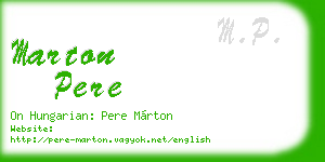 marton pere business card